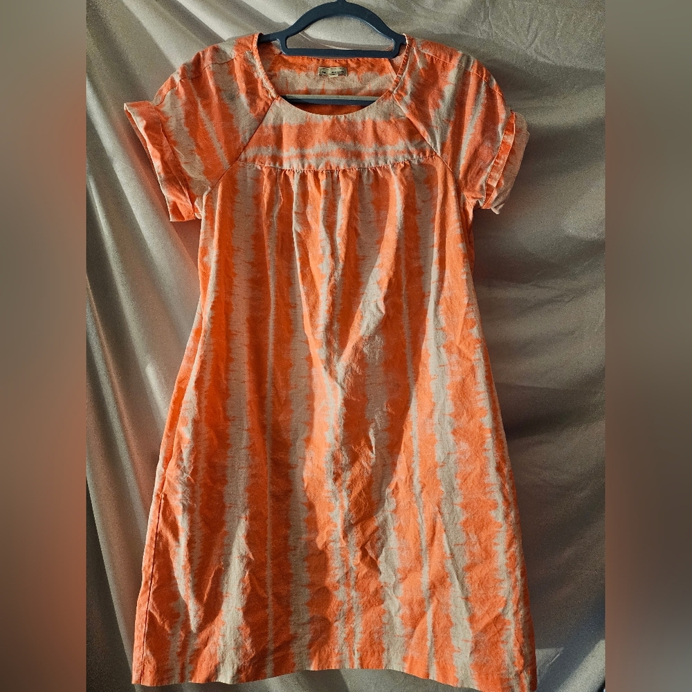 Gap neon pink/orange‎ tie dye short sleeve sundress S